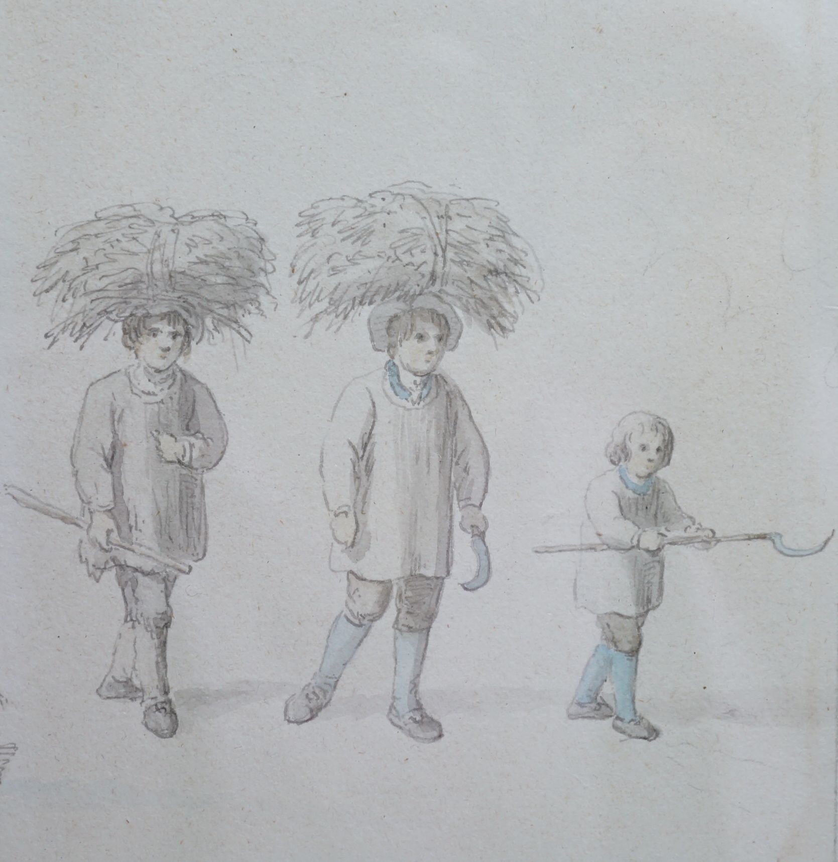 Anthony Devis (1729-1817), pencil and wash, returning from the harvest field, Image 11. 5 cm X 10.5 cm, ex Thos. Agnew & Sons.